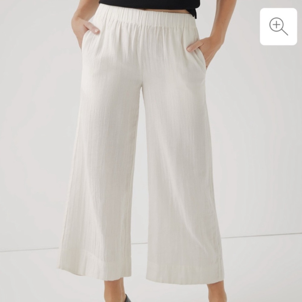 Pact Women's Cream Wide-Leg Pants